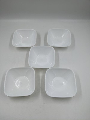 Five (5) Corelle Winter Frost White 2-cup Rectangular Bowl