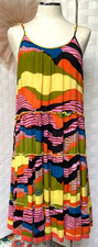 NWT THML Fiesta Straps Multicolor Cotton Lined Knee Length Dress India Size S
