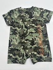 Carhartt Kids Camo Short Sleeve Bodysuit Green Orange Logo Snaps