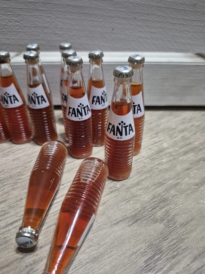 $15 each Mini Bottle Fanta 3' Vintage , metal screw cap,original liquid, glass - Image 4 of 4