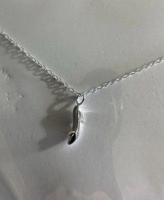 Disney World Park Sterling Silver Cinderella Shoes Necklace Exclusive Limited