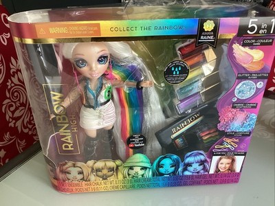MGA Entertainment Rainbow High 5-in-1 Haarstudio mit Modepuppe Amaya Raine