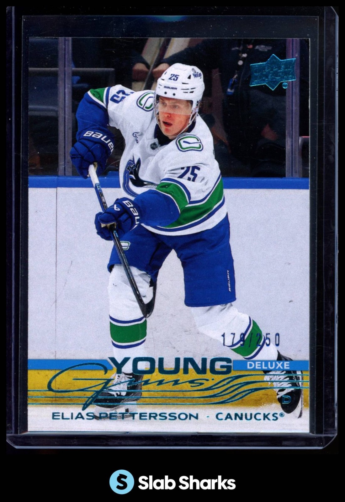 2025 UPPER DECK SERIES 1 #223 ELIAS PETTERSSON DELUXE YOUNG GUNS ROOKIE RC /250