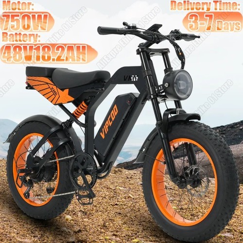 Bicicleta Eléctrica 750W Motor 48V 18.2Ah Fat Tire E-Bike 20x4.0 Todo Terreno Adulto - Imagen 4 de 7