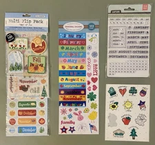 Lot of Season Planner Stickers & Stamps! Basic Grey, Colorbok, Etc