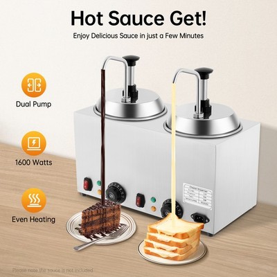 Commercial Hot Fudge Nacho Cheese Dispenser Sauce Caramel Melting Warmer Machine