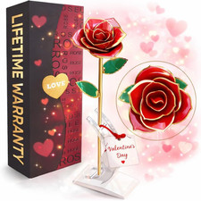 24K Gold Dipped Rose with Stand and Gift Box   Perfect for Anniversaries  Birth