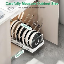 White Adjustable Carbon Steel Cookware Storag...