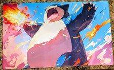 Snorlax Battle Mouse Pad - Colorful Angry Snorlax Pokemon Desk Mat - 24x14 New