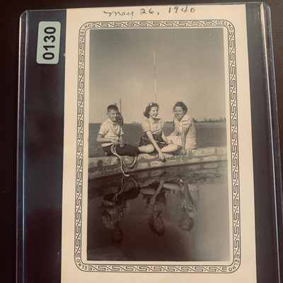 Group Portrait 1940s Snapshot Photograph ELKO Border Americana Rope
