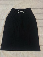 Cache Black Y2K Skirt 2 Silver Buckle Vintage