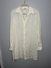 120% Lino ivory colored button down shirt dre...