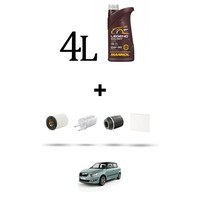 Hoffcar Set Service 4 Filter Und 4L ÖL FüR Skoda Fabia II (545,542) 1.2 TSI