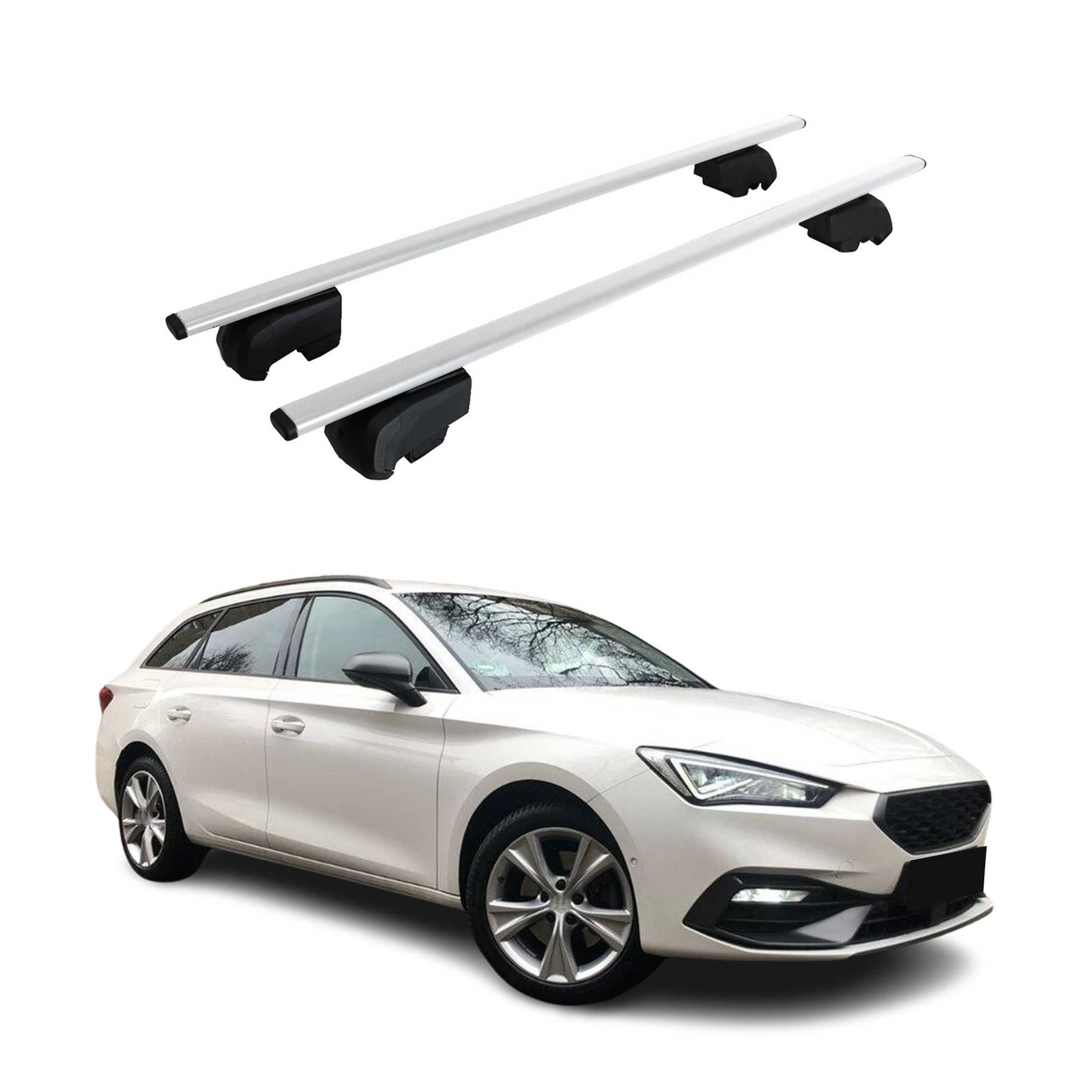 Barres de toit Seat Leon ST 2020-2023 en fer pour vos départs au ski et vacances
