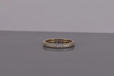 Gold Sterling Silver Cubic Zirconia Accented Eternity Stack Band Ring 925 Sz: 9