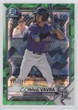 2021 Bowman Sapphire Chrome Prospects Green Refractor 5/125 Terrin Vavra 1b3