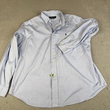 Ralph Lauren Shirt Mens 16.5 34/35 Oxford Classic Fit Blue Long Sleeve Pony VTG