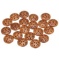 20X 2-Loch Holz-KnöPfe 15Mm FüR Diy/NäHen, Hellbraun