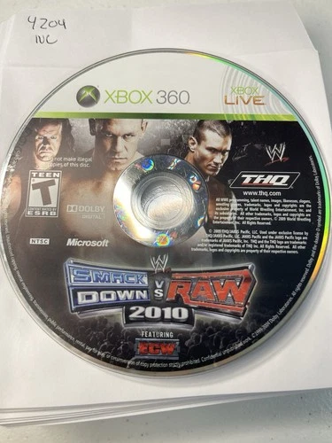 WWE Smackdown vs Raw 2010 Microsoft Xbox 360 Disc Only #4204