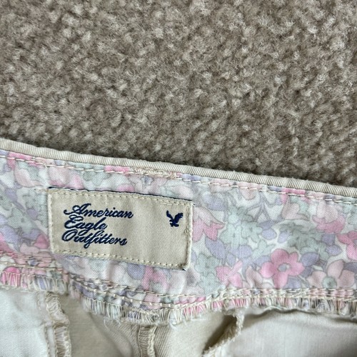 American Eagle Chino Pants Womens Size 0 Tan Khaki Slouchy Boyfit Skinny Ankle - Picture 7 of 9