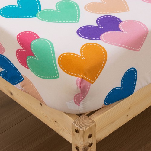 4Pc Toddler Bedding Set Rainbow Cute Love Hearts Comforter Set for Baby Girls Co - Bild 7 von 12