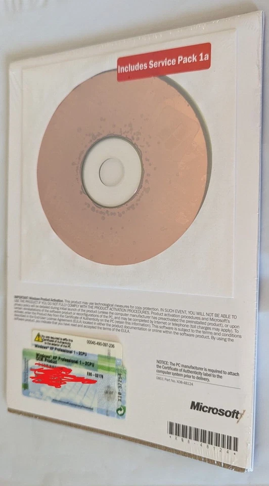 Microsoft Windows XP Professional Version 2002 SP-1a Sealed for 2 PC - Image 2 of 2