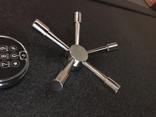 Ships From Idaho!  Best Buy. Gun Safe Handle- 5 Spoke Chrome Handle