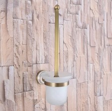 Antique Brass Toilet Brush and Holder Set Wall Mounted Bathroom Accessories