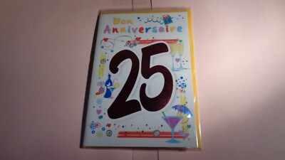KARTE - ALLES GUTE GEBURTSTAG - 25 JAHRE - KARTE + ENVEL - NEU S/BLIS - NR. 554