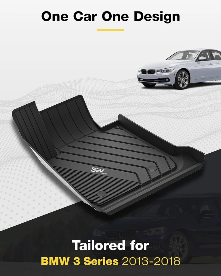 3W Floor Mats Protector For BMW 3 Series F30/F31 2012-2018 320i 328i 335i TPE - Image 2 of 4