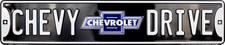 Chevy Drive Street Sign 24 X5 Embossed Metal Chevrolet Gm Bowtie Avenue Ave St