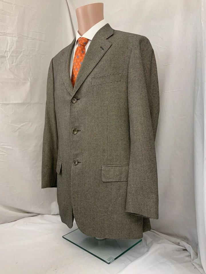 Corneliani Blazer 42L Brown Check Silk Wool 3 Btn Made In Italy YGI W1-29 - Image 4 of 4