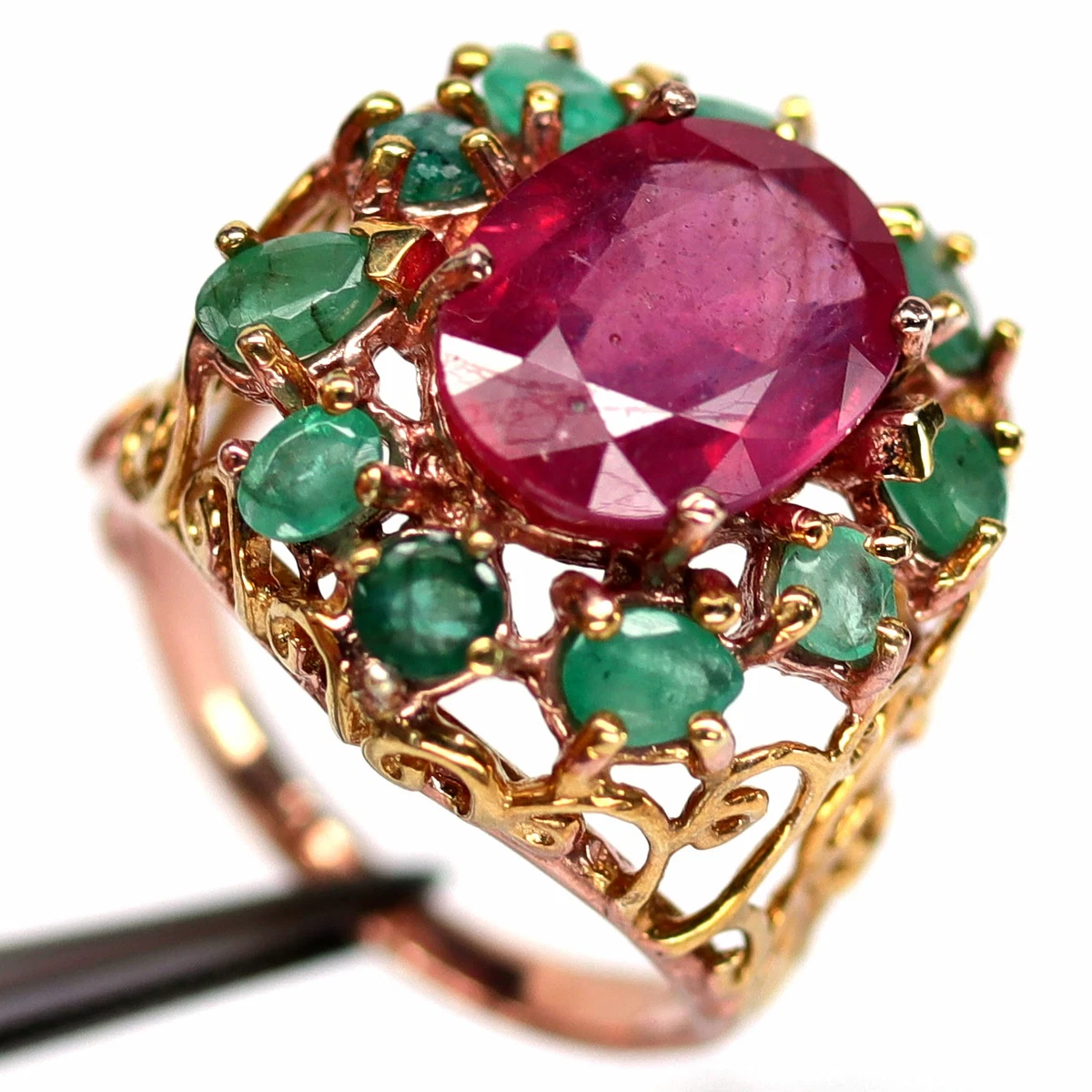 Magnificent Emerald and Ruby Finger Ring