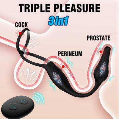 Prostate Vibrating Massage Anal Butt Plug Egg Bullet Dildo Sex Toys Penis  Ring | eBay
