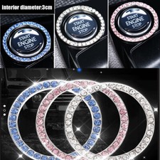 1x Car Accessories Button Start Switch Cover Bling Diamond Rhinestone Ring Decor