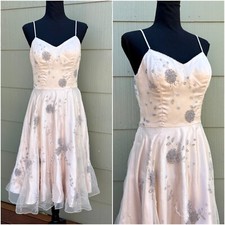 Sue Wong Nocturne Y2K Ivory Coquette Fairy Princess Silver Beaded Formal Dress