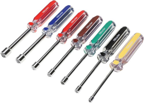 Set 7 Pezzi Avvitatore Dadi SAE - Maniglie Codificate Colore per Una Facile Identificazione - Foto 3 di 8