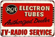 RCA TV-Radio electron Tubes dealer Vintage Reproduction Metal Sign 8 x 12