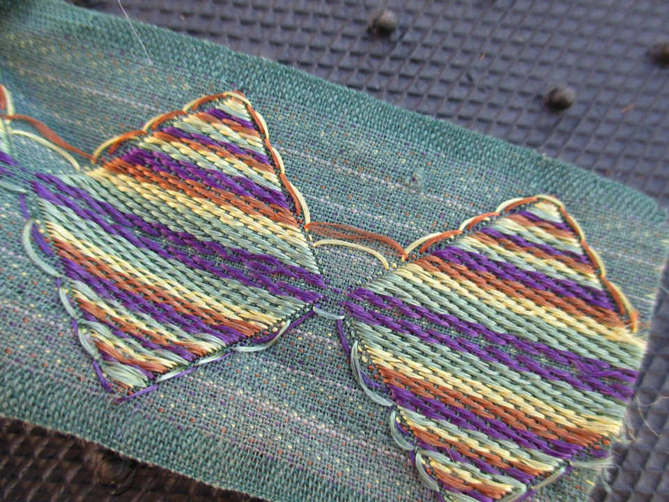 Ruban tissé ancien coton 2,50 m x 4,2 cm - Photo 3/3