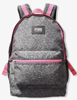 Victoria Secret PINK Campus Hot Pink Trim Marl Black