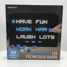 Merkury Innovations Mini LED Light Up Peg Message Board with 160 Characters