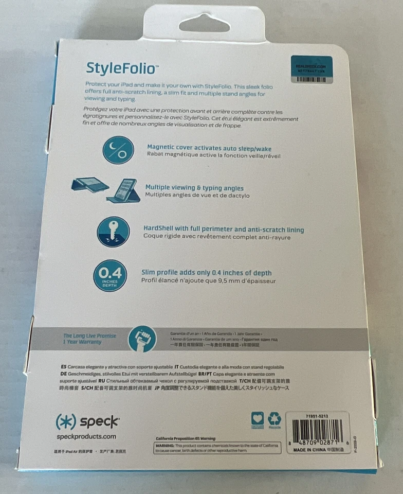 Speck Products StyleFolio Case & Stand for iPad Air & iPad Air 2 Purple New - Image 2 of 2