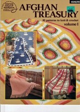 Afghan Treasury 10 Patterns to Knit  Crochet STITCHING Craft Book Vol 1