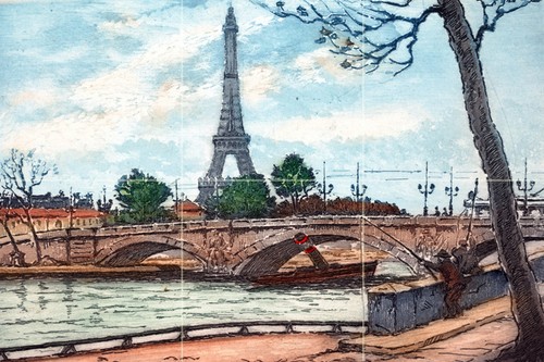 Paris Seine Eiffelturm Fliese Wandbild Küche Bad Spritzschutz Marmor Keramik - Bild 2 von 17