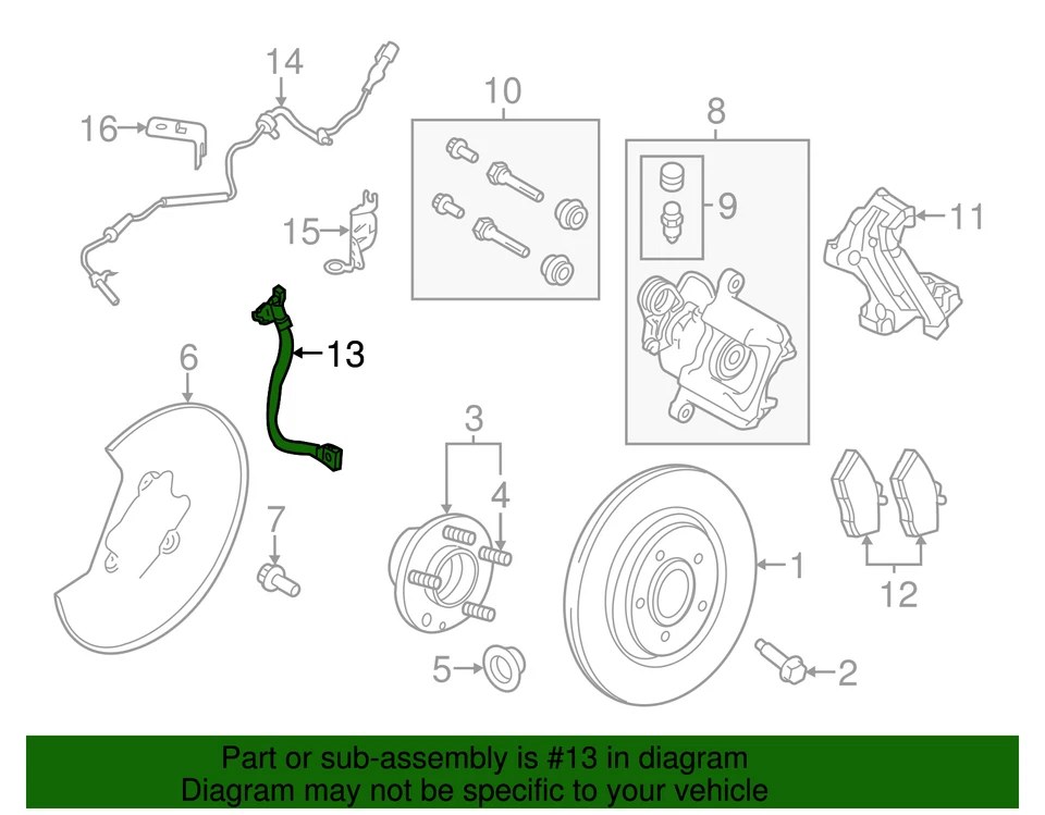 Manguera hidráulica de freno trasera izquierda derecha original Ford - 3,5 l. AA5Z-2A442-A Foto 2 de 4