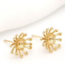 10pcs Round Pearl Peg Mounting Earrings,Half ...