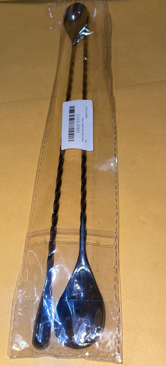 Hiware 2-Pack 12 Inch Stainless Steel Mixing Spoons, Spiral Pattern