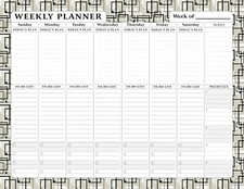 Magnetic Weekly Calendar - 52 Undated Sheets - Notepad Desk Pad - Edition 008 
