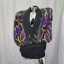 Women Vintage Chest Size 46 Inches Multicolor Woolblend Jacket