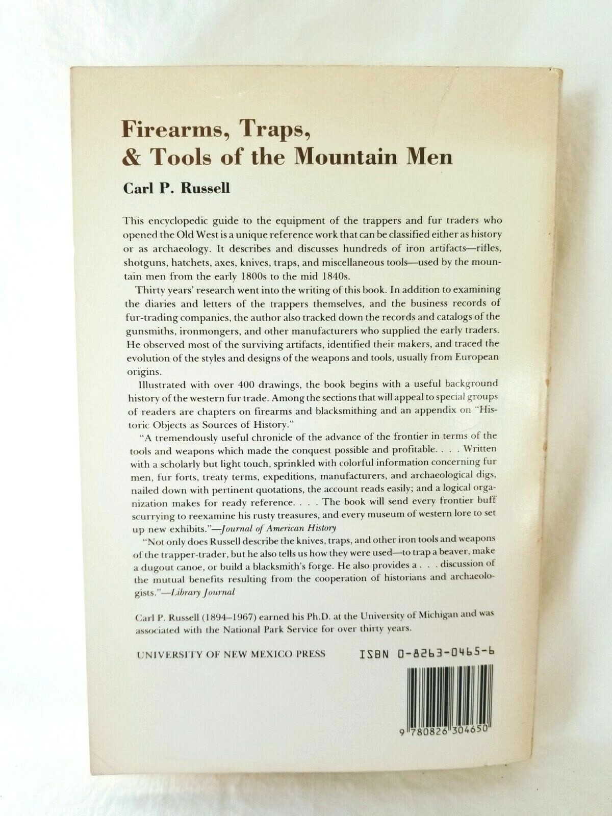 Firearms, Traps & Tools of the Mountain Men by Carl P Russell Prepper